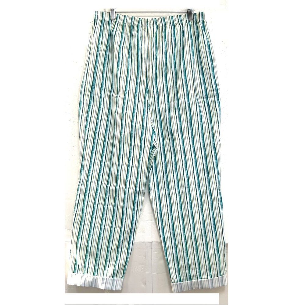 Blair Teal and White Striped Pants size 16